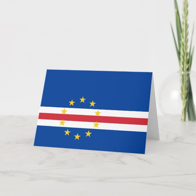 Cartão De Agradecimento Bandeira de Cabo Verde (Frente)