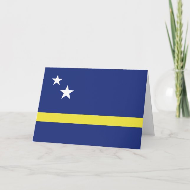 Cartão De Agradecimento Bandeira de Curaçao (Frente)