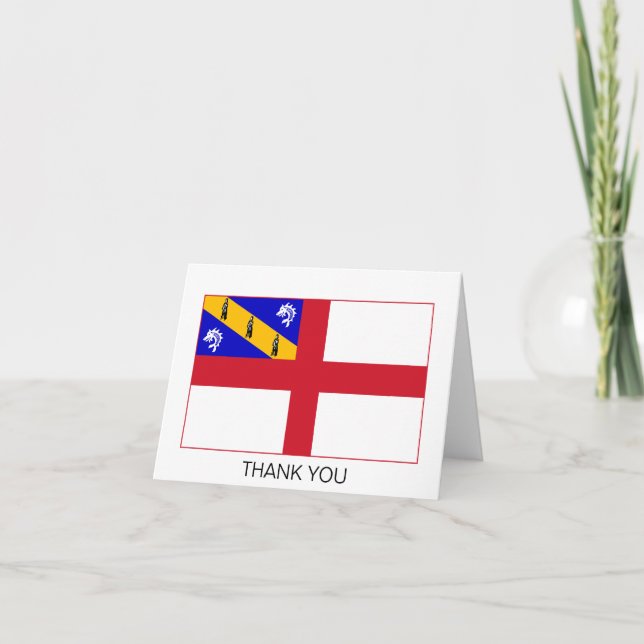 Cartão De Agradecimento Bandeira de Herm (Frente)