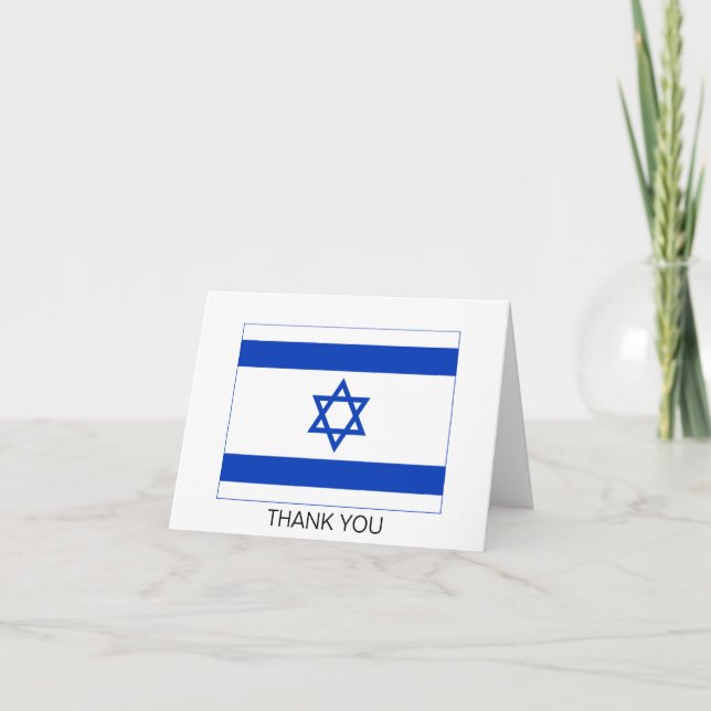 Cartão De Agradecimento Bandeira de Israel (Frente)