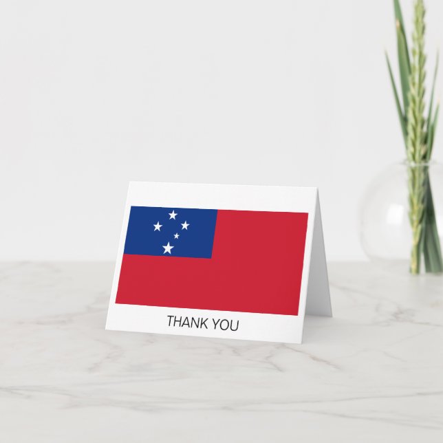 Cartão De Agradecimento Bandeira de Samoa (Frente)