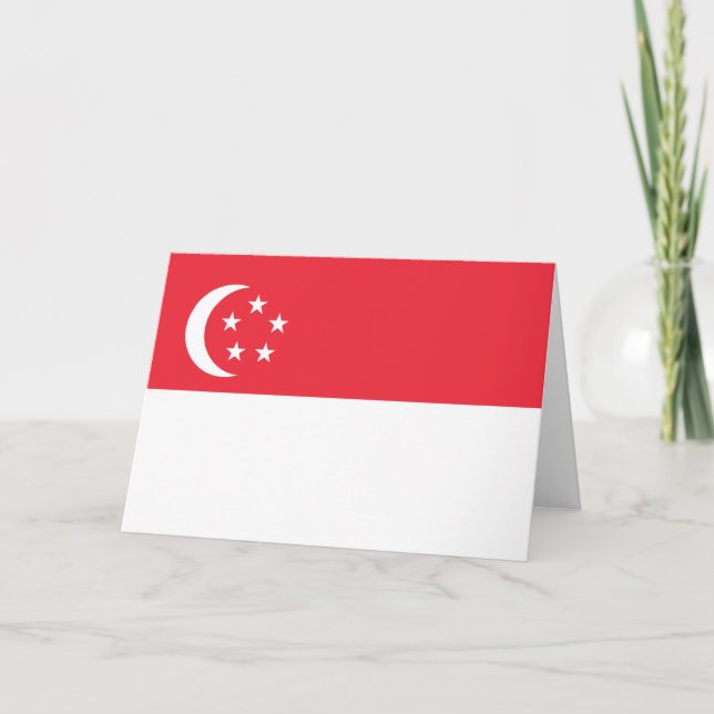 Cartão De Agradecimento bandeira de Singapura (Frente)