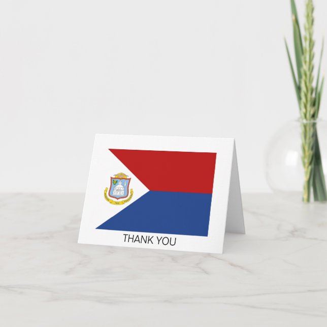 Cartão De Agradecimento Bandeira de Sint Maarten (Frente)