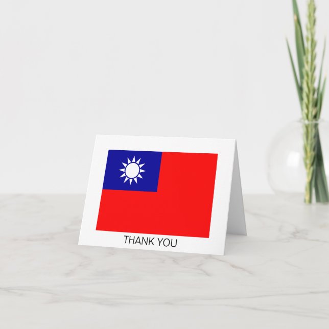 Cartão De Agradecimento Bandeira de Taiwan (Frente)