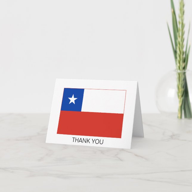 Cartão De Agradecimento Bandeira do Chile (Frente)