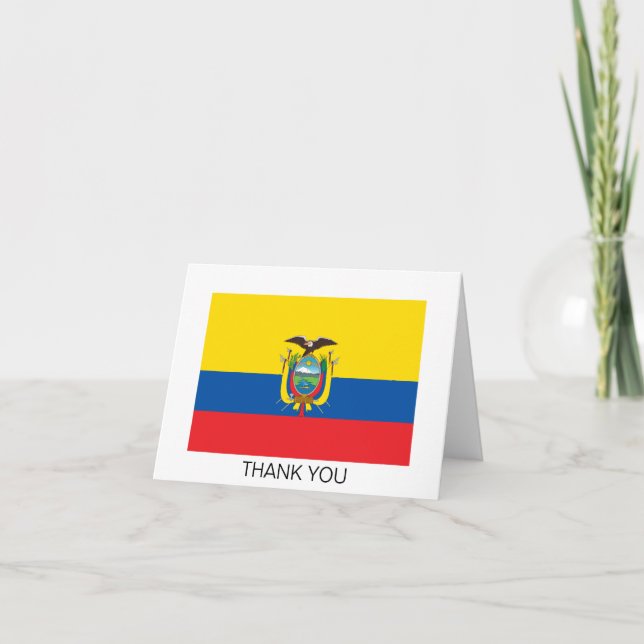 Cartão De Agradecimento Bandeira do Equador (Frente)