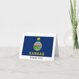 Cartão De Agradecimento Bandeira do Estado do Kansas
