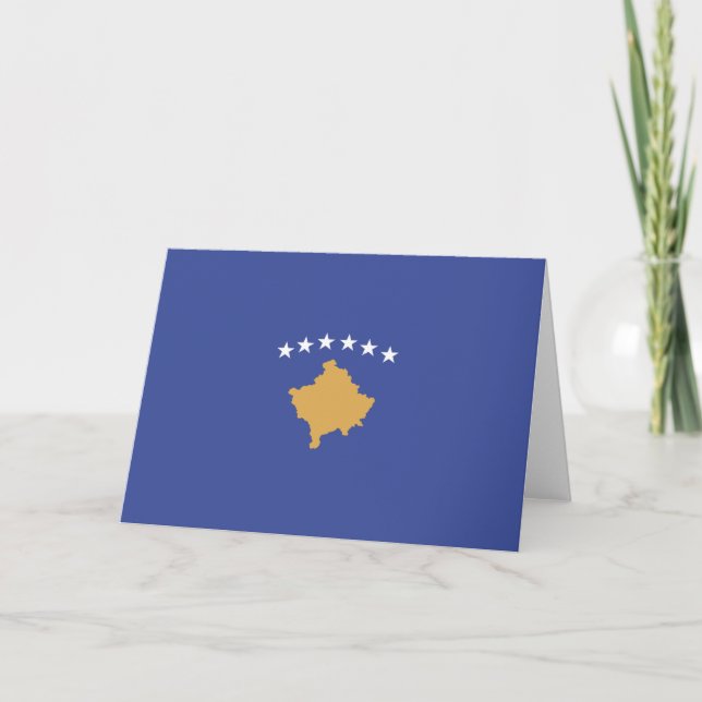 Cartão De Agradecimento Bandeira do Kosovo (Frente)