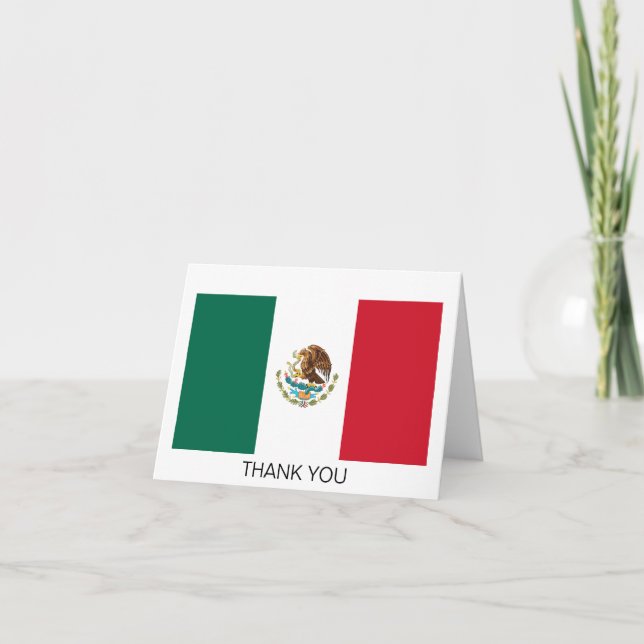 Cartão De Agradecimento Bandeira do México (Frente)