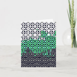 Cartão De Agradecimento Bandeira do Orgulho Neutrois Abstrata Pixelada Tri