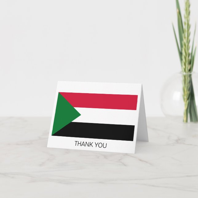 Cartão De Agradecimento Bandeira do Sudão (Frente)