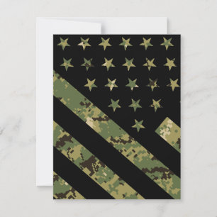 Cartão De Agradecimento Bandeira dos EUA em Camuflagem Digital Militar