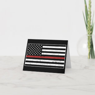 Cartão De Agradecimento Bandeira dos EUA Thin Red Line Bombeiro Departamen