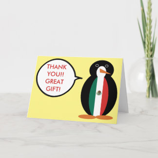 Cartão De Agradecimento Bandeira Mexicana Pinguim Sra. Falante