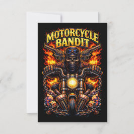 Cartão De Agradecimento Bandido de Moto