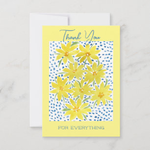Cartão De Agradecimento Bando Amarelo de Disies - Design de Aquarela Única