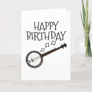 Cartão De Agradecimento Banjo Birthday Card Banjoist Foljoist Musical