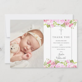 Cartão De Agradecimento Baptism Christening Rosas Foto Floral