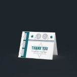 Cartão De Agradecimento Bar De Bilhete De Futebol Da Cinza Verde Mitzvah O<br><div class="desc">Personalize este Cartões de agradecimentos de ingresso de futebol para o seu Bar Mitzvah, obrigado. Perfeito para a festa do Bar Mitzvah. As cores são Cinzas prateadas e verde à meia-noite. Adicione uma imagem de cheio para mostrar sua foto favorita ou remova-a para deixar o vazio! Personalize sua própria mensagem...</div>