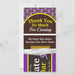 Cartão De Agradecimento Bar de chocolate personalizado