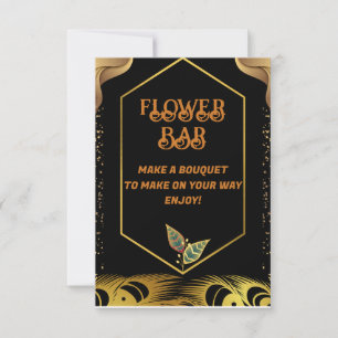 Cartão De Agradecimento Bar de Flores Sinal de Chuveiro de Noiva Floral