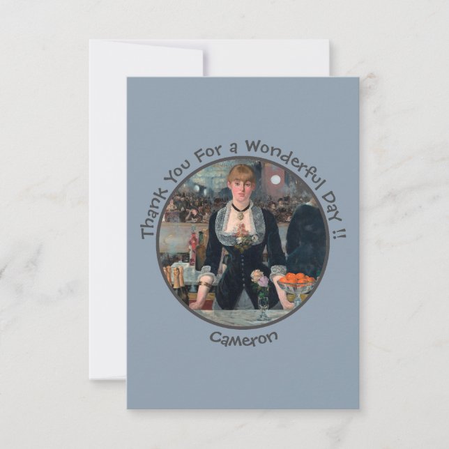 Cartão De Agradecimento Bar de Manet na Coleção do Partido Folies-Bergère (Frente)