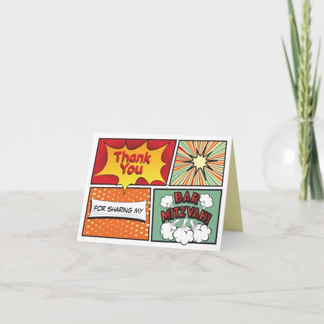 Cartão De Agradecimento BAR Mitzvah, FANTASIA DO CÓDIGO (Frente)