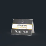 Cartão De Agradecimento BAR MITZVAH OBRIGADO COM O escrevendo de ouro do q<br><div class="desc">por kat massard >> WW SIMPLYSWEETPAPERIE.COM <<<</div>