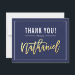 Cartão De Agradecimento BAR MITZVAH obrigado seu nome de ouro vermelho NAT<br><div class="desc">pelo kat massard >> kat@simplysweetPAPERIE.com << Uma maneira simples e na moda para dizer obrigado para o seu convidado para participar do BAR/BAT MITZVAH do seu filho como modelo, é simples você adicionar seus próprios detalhes ou clicar no botão personalizar e você pode adicionar ou alterar texto, fontes, tamanhos etc....</div>