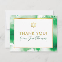 BAR MITZVAH obrigado sua cor verde-d-água