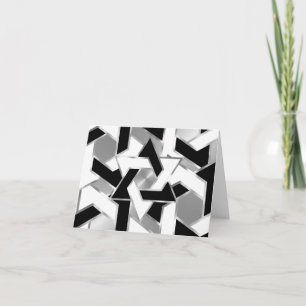 Cartão De Agradecimento Bar Mitzvah Silver Black White Star de David