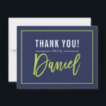 Cartão De Agradecimento BAR MODERNO MITZVAH obrigado seu limão DANIEL<br><div class="desc">pelo kat massard >> WWW.SIMPLYSWEETPAPERIE.COM << Uma maneira simples e na moda para dizer obrigado para o seu convidado para participar do BAR/BAT MITZVAH do seu filho como modelo, é simples você adicionar seus próprios detalhes ou clicar no botão personalizar e você pode adicionar ou alterar texto, fontes, tamanhos etc....</div>