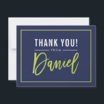 Cartão De Agradecimento BAR MODERNO MITZVAH obrigado seu limão DANIEL<br><div class="desc">pelo kat massard >> WWW.SIMPLYSWEETPAPERIE.COM << Uma maneira simples e na moda para dizer obrigado para o seu convidado para participar do BAR/BAT MITZVAH do seu filho como modelo, é simples você adicionar seus próprios detalhes ou clicar no botão personalizar e você pode adicionar ou alterar texto, fontes, tamanhos etc....</div>