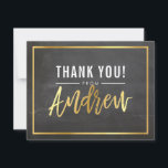 Cartão De Agradecimento BAR MODERNO MITZVAH obrigado seu nome de ouro e ci<br><div class="desc">pelo kat massard >> kat@simplysweetPAPERIE.com << Uma maneira simples e na moda para dizer obrigado para o seu convidado para participar do BAR/BAT MITZVAH do seu filho como modelo, é simples você adicionar seus próprios detalhes ou clicar no botão personalizar e você pode adicionar ou alterar texto, fontes, tamanhos etc....</div>