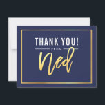 Cartão De Agradecimento BAR MODERNO MITZVAH obrigado seu nome dourado mari<br><div class="desc">pelo kat massard >> WWW.SIMPLYSWEETPAPERIE.COM << Uma maneira simples e na moda para dizer obrigado para o seu convidado para participar do BAR/BAT MITZVAH do seu filho como modelo, é simples você adicionar seus próprios detalhes ou clicar no botão personalizar e você pode adicionar ou alterar texto, fontes, tamanhos etc....</div>