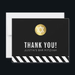 Cartão De Agradecimento BAR MODERNO MITZVAH obrigado seu ponto preto doura<br><div class="desc">pelo kat massard >> kat@simplysweetPAPERIE.com << Uma maneira simples e na moda de dizer obrigado para o seu convidado para assistir ao BAR do seu filho MITZVAH Setup como modelo é simples você adicionar seus próprios detalhes ou clicar no botão personalizar e você pode adicionar ou alterar texto, fontes, tamanhos...</div>