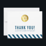Cartão De Agradecimento BAR MODERNO MITZVAH obrigado sua mancha azul<br><div class="desc">pelo kat massard >> kat@simplysweetPAPERIE.com << Uma maneira simples e na moda de dizer obrigado para o seu convidado para assistir ao BAR do seu filho MITZVAH Setup como modelo é simples você adicionar seus próprios detalhes ou clicar no botão personalizar e você pode adicionar ou alterar texto, fontes, tamanhos...</div>