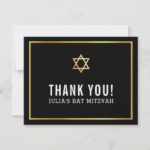 Cartão De Agradecimento BAR MODERNO MITZVAH simples obrigado sua cinza de