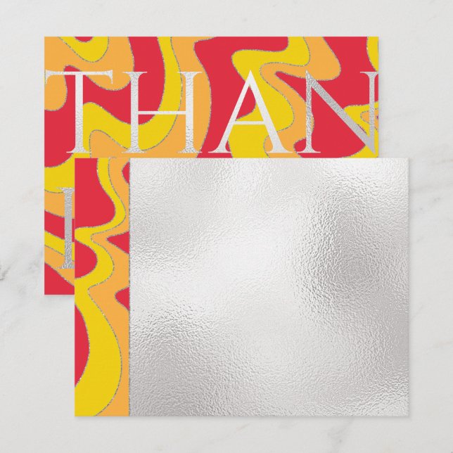 Cartão De Agradecimento Bar ou Bat Mitzvah Obrigado Ondas Elegantes (Frente/Verso)