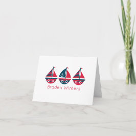 Cartão De Agradecimento Barcos de vela com distribuição personalizada Cart