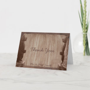 Cartão de Agradecimento Barn Wood Bears Country
