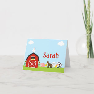 Cartão De Agradecimento Barnyard Animals Thank You Note Personalized