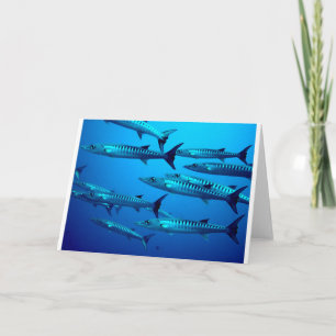 Cartão De Agradecimento barracuda mergulha no mar profundo onda tropical o