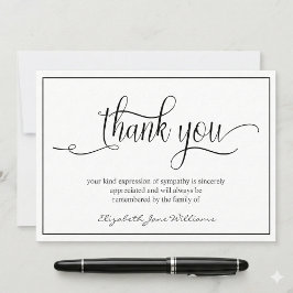 Cartão De Agradecimento Barramento Funeral Simples Preto | Calucimento