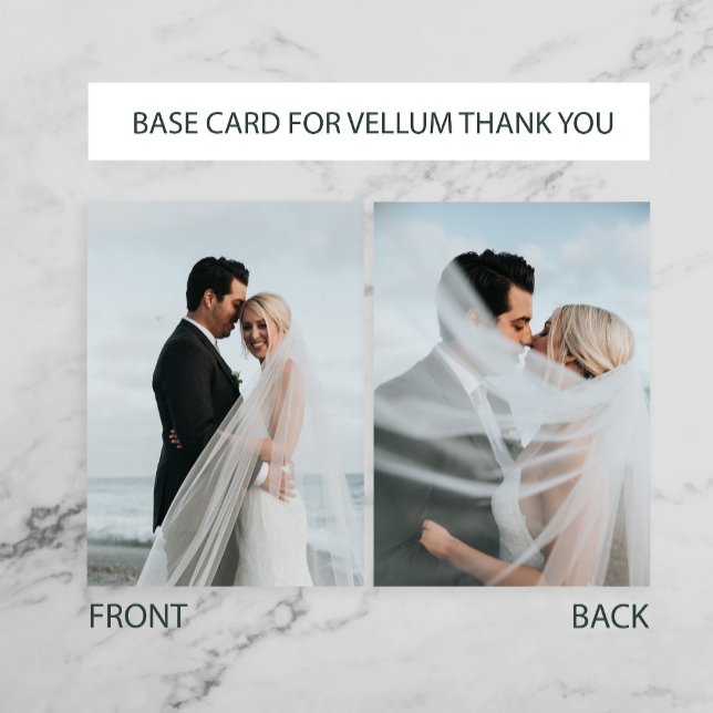 Cartão De Agradecimento Base simples para foto de casamento para sobreposi (Criador carregado)