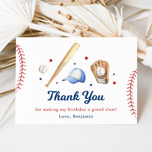 Cartão De Agradecimento Baseball Rookie do Ano Primeiro Aniversário