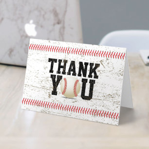 Cartão De Agradecimento Baseball Stitching Sports Baby Shower Thank You
