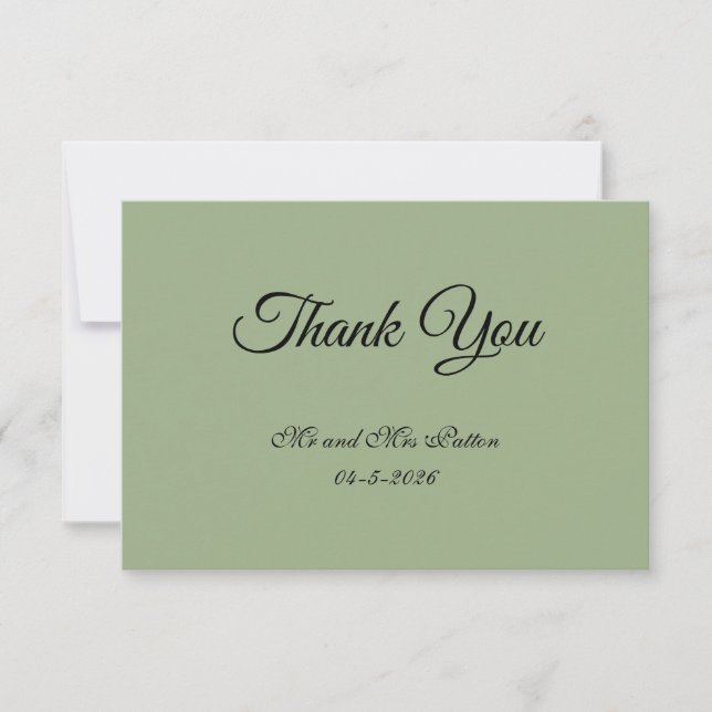 Cartão De Agradecimento Basic and Elegant Thank You Card (Frente)