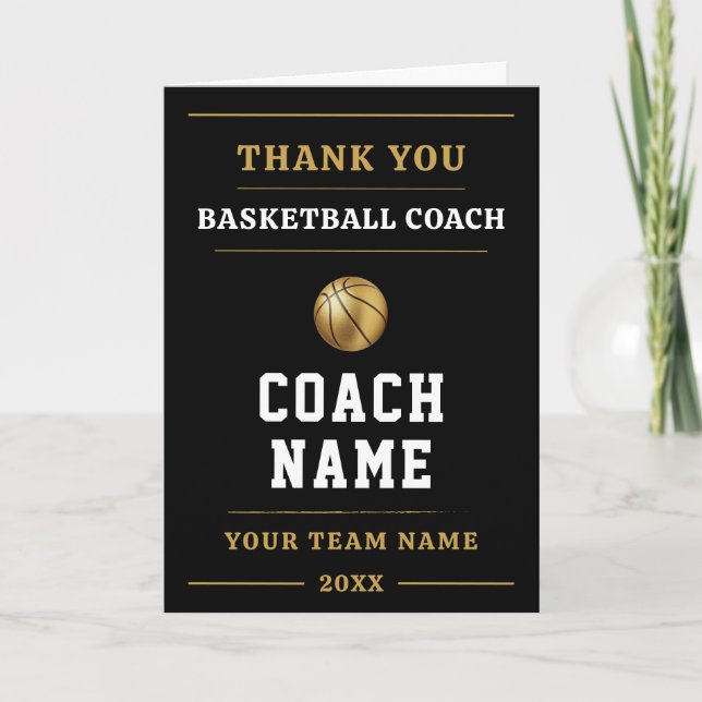 Cartão De Agradecimento Basketball Coach Team Appreciation Gift (Frente)