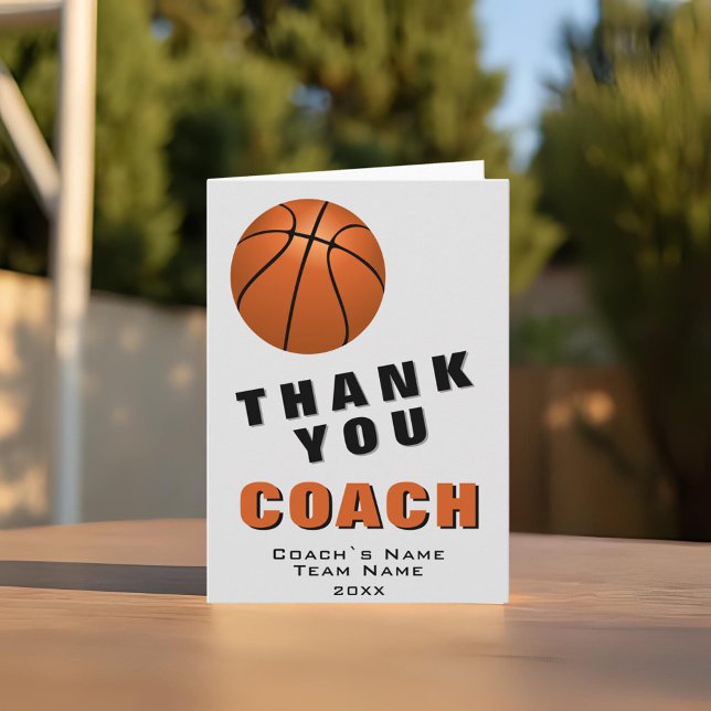 Cartão De Agradecimento Basketball Thank you Coach Card (Criador carregado)